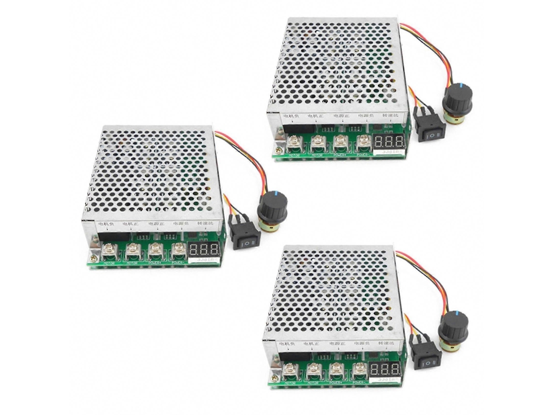 Controlador de velocidade de motor PWM reversível para 3 motores DC 10-55V 100A 3000W (reverso).