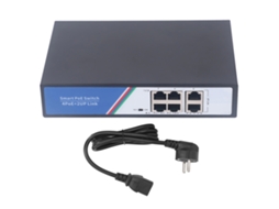 Switch Ethernet 6 portas, 12Gbps, plug and play, proteção contra raios e poe, 100-240V, plug europeu | S/MARCA