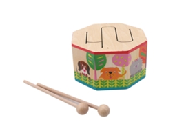 Primerox bateria de Madeira Infantil Cartoon Brinquedo Musical Educativo para Crianças com Baquetas