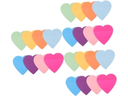 Conjunto de 3 blocos de notas com 8 folhas cada, em cores sortidas: transparente, translúcido, rosa e tons pastel.