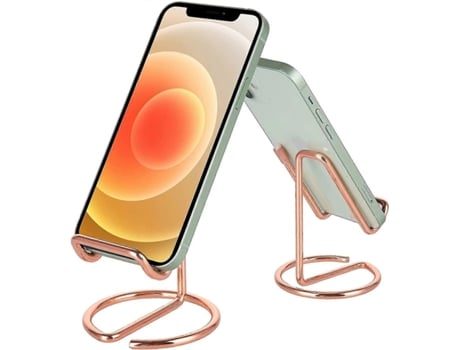 Suporte De Mesa Para Celular Em Ouro Rosa, Lindo Suporte Metálico Para Celular Em Ouro Rosa, Acessório De Mesa, Compatível Com Todos Os Celulares.