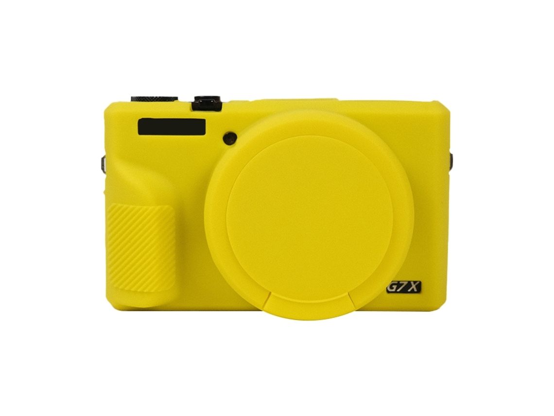 Capa Protetora de Silicone Macio para Canon Powershot G7x Mark Iii / G7x Iii / G7x3 com Tampa de Lente Amarela XIAOMOYU