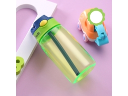 Garrafa de Água Infantil de 480ml, com Tampa e Canudo, Portátil. MDUG (verde)