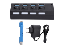 Hub Usb3.0, Transmissão De Alta Velocidade De Quatro Portas, Fonte De Alimentação Independente