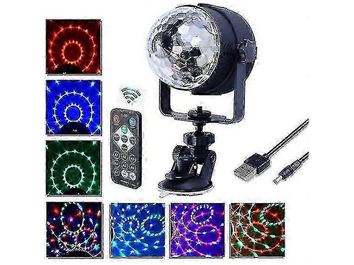 Luz De Palco Dj Bola Mini Com Comando E Alimentação Usb