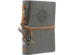 Caderno E Diário Vintage Retrô Com Capa Em Couro Pu, Com Espiral Náutica, Papel Kraft, Para Viagens