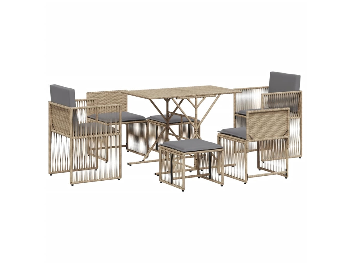 Garden Dining Set, Garden Dining Sets Vidaxl Bege Rattan / Vime (n/a)