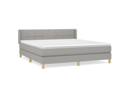 Cama com Molas/Colchão 180x200 Cm em Tecido Cinzento Claro MAISON EXCLUSIVE