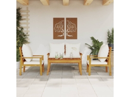 Vidaxl 4 Pcs Conjunto Lounge de Jardim com Almofadões Acácia Maciça