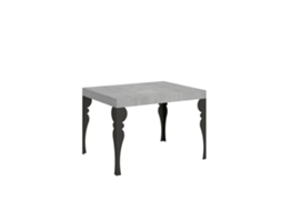 Mesa de Jantar Extensível 80X120/204 Cm Paxon Cimento Quadro Antracite