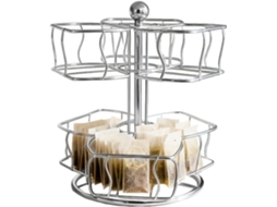 Organizador De Cápsulas De Café Giratório De Metal Com 2 Níveis | Suporte Para Creme De Café E Açuca Gokoco