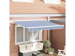 Vidaxl Tecido De Substituição Para Toldo Azul E Branco 330 X 195 Cm