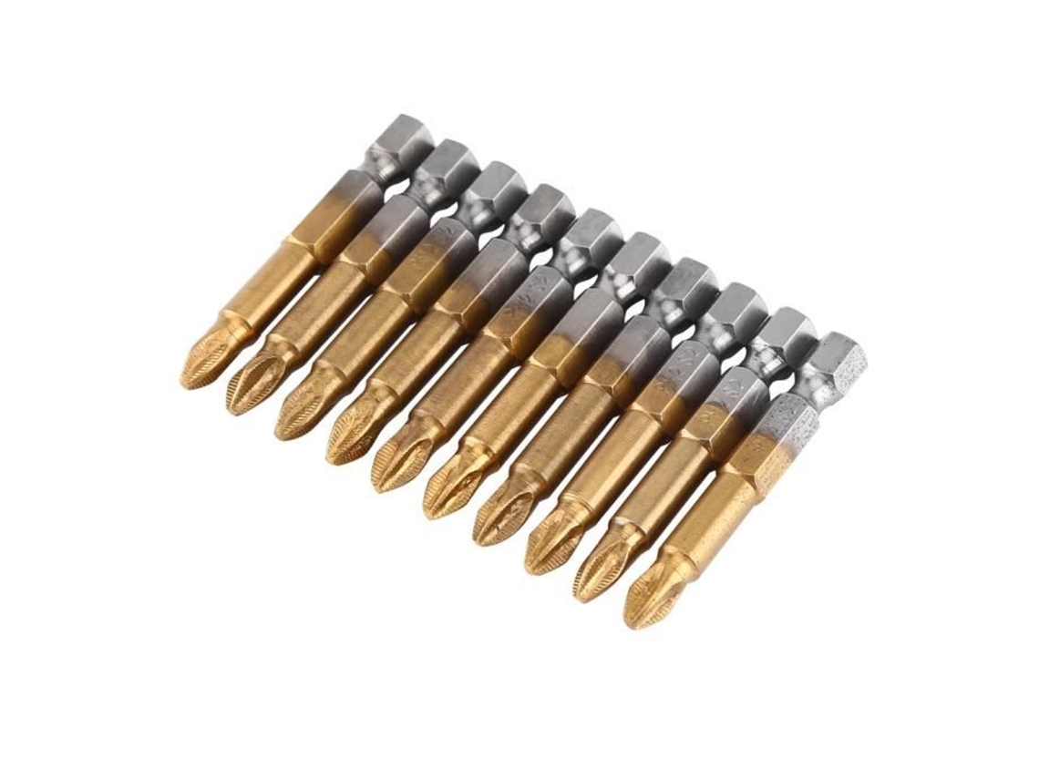 Kit de pontas de chave de fenda philips ph2, 10 peças, haste hexagonal de 1/4 polegadas, cabeça de chave de fenda antiderrapante 50mm S/MARCA