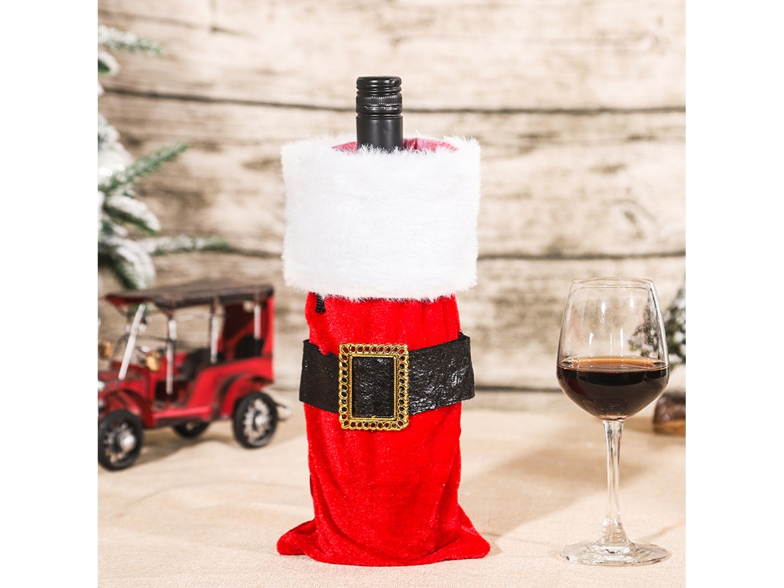 Capinha de Garrafa de Natal Papai Noel Decoração Festiva para Vinho e Aniversário