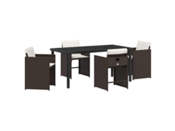 Maison Exclusive - Conjunto De Jantar Para Jardim 5 Pcs Castanho Vime Pe