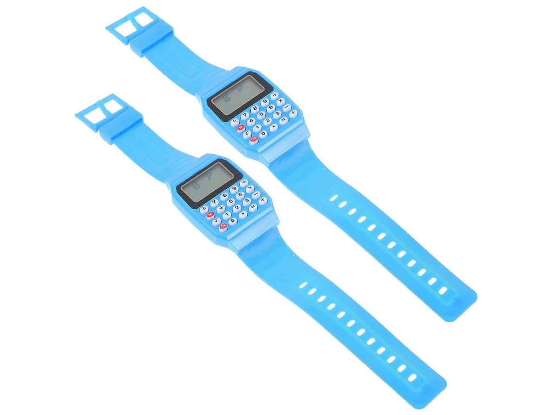 Relógios Infantis Com Calculadoras, Relógio De Pulso Portátil Operação Geométrica, Presentes Para Festa Ani Versário, Azul, 22,50 X 3,30