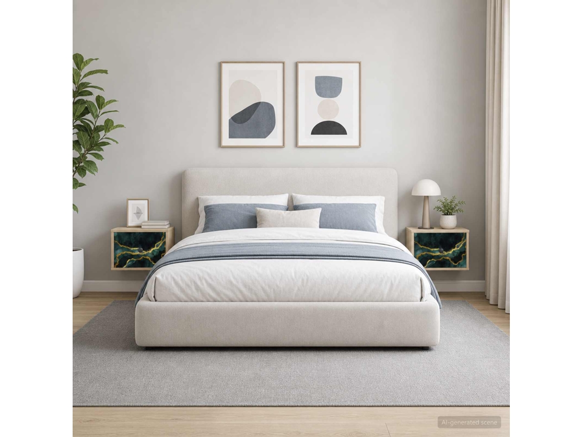 Vidaxl Armário De Cama Montado Na Parede Wijhe 2 Unid. Carvalho Sonoma