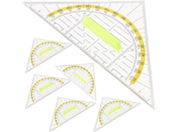 Conjunto De 6 Réguas Triangulares Plástico Para Desenho, Ferramentas