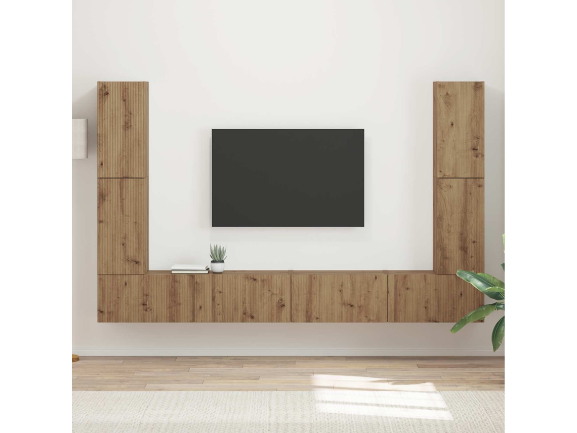 Carvalho Artesanal MAISON EXCLUSIVE Conjunto Móvel Tv 8 Peças