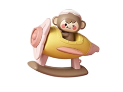 Primerox avião de Apito Musical com Macaco Desenho Animado para Bebês Acima de 4 Meses Rosa