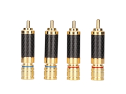 Kit de 4 conectores RCA banhados a ouro CHABERLU
