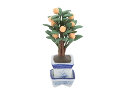 Mali miniatura de Árvore Laranjeira em Vaso para Casinha de Bonecas 1/12 Decoração Foto Prop