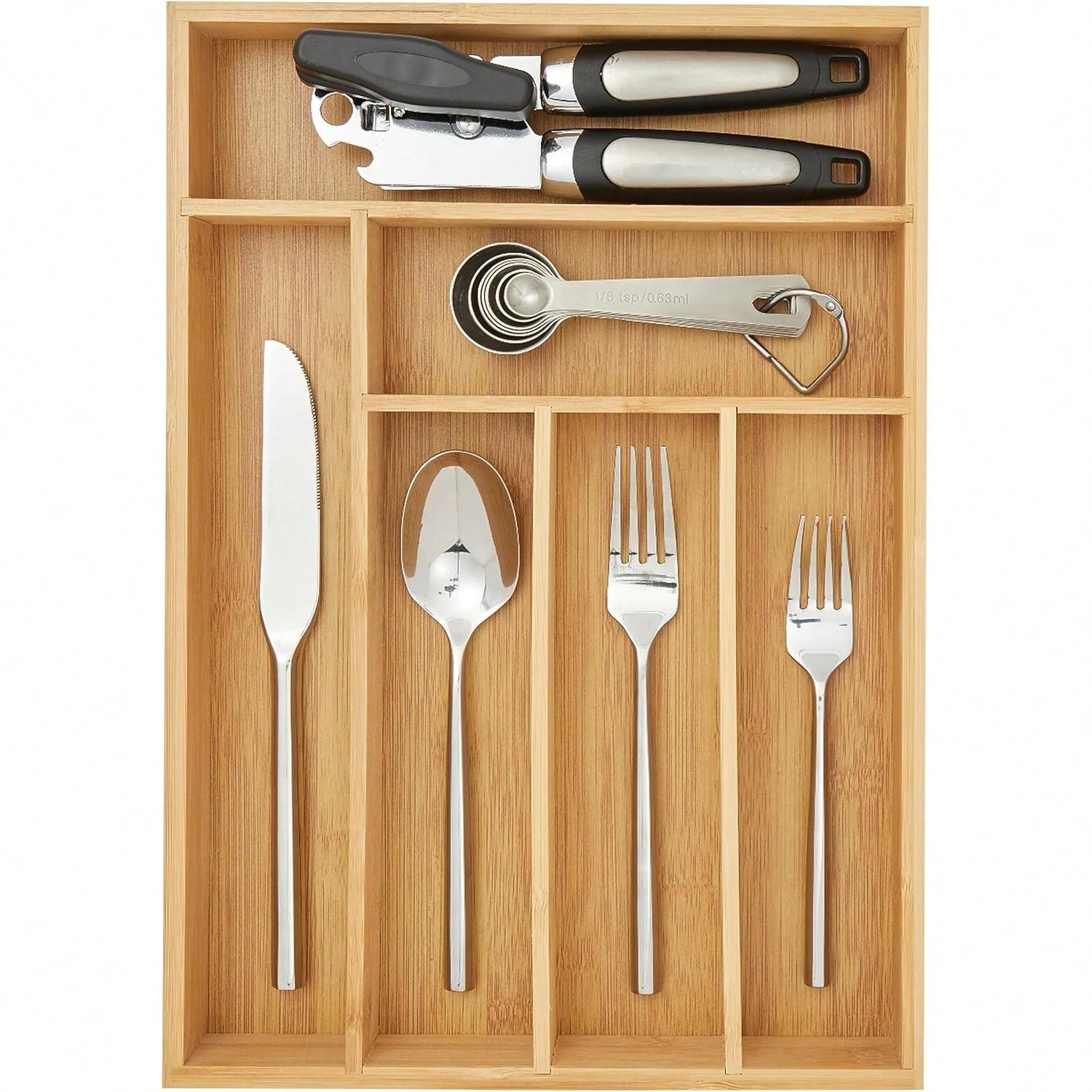 Bandeja Organizadora de Bambu para Gaveta de Talheres e Utensílios VOLTEDGE
