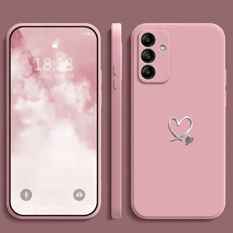 Capa Texturizada Para Celular Samsung (galaxy A52s 5g Rosa) Com Protetor De Lente.