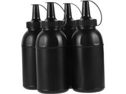 Conjunto de 4 potes de plástico preto para guardar Miçangas, Fáceis De Armazenar.