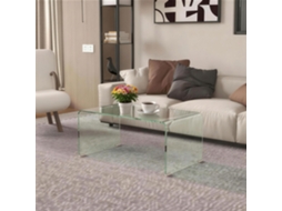 Mesinha De Vidro Retangular Design Moderno Em Temperado Com Bordas Arredondadas Seguras E Transparentes