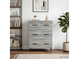Vidaxl Gabinete De Gavetas Sonoma Cinzento 66 X 34,5 X 89,5 Cm