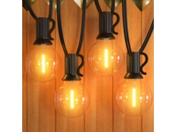 Guirlanda Externa G40,7.6m/25ft Com Lâmpadas Led E12 121,ip45 Impermeável,luz Branca Quente,para Pátio,festas E Casamentos Btforus