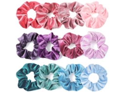 12 Scrunchies Veludo Cores Pastel, Elásticos Cabelo Macios para Mulheres/meninas ZYBLSSBB
