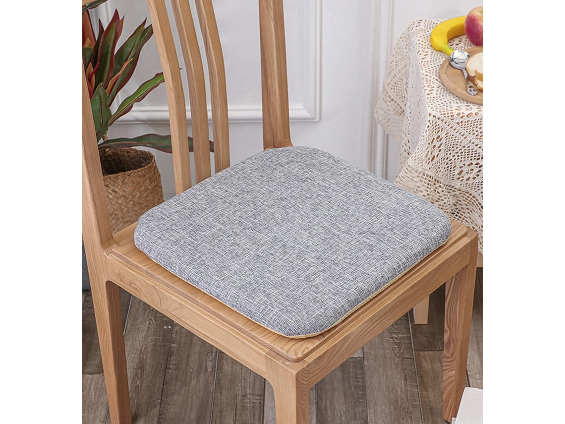 Conjunto De 2 Almofadas Antiderrapantes Para Cadeiras Cozinha Com Capa Removível Zíper, Almofadas Quadradas Duráveis