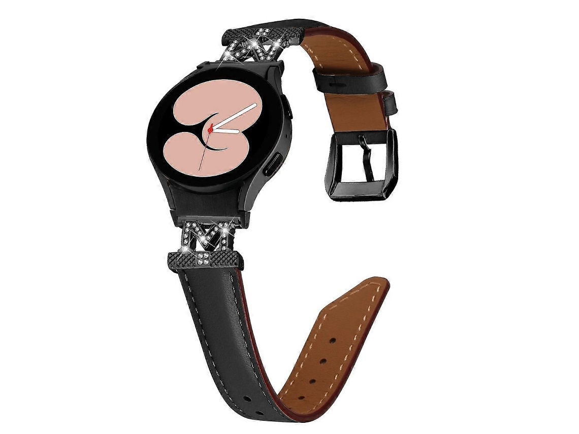 Pulseira De Couro Sarjado Em Formato De D Com A Letra M Para Samsung Galaxy Watch 6/6 Classic