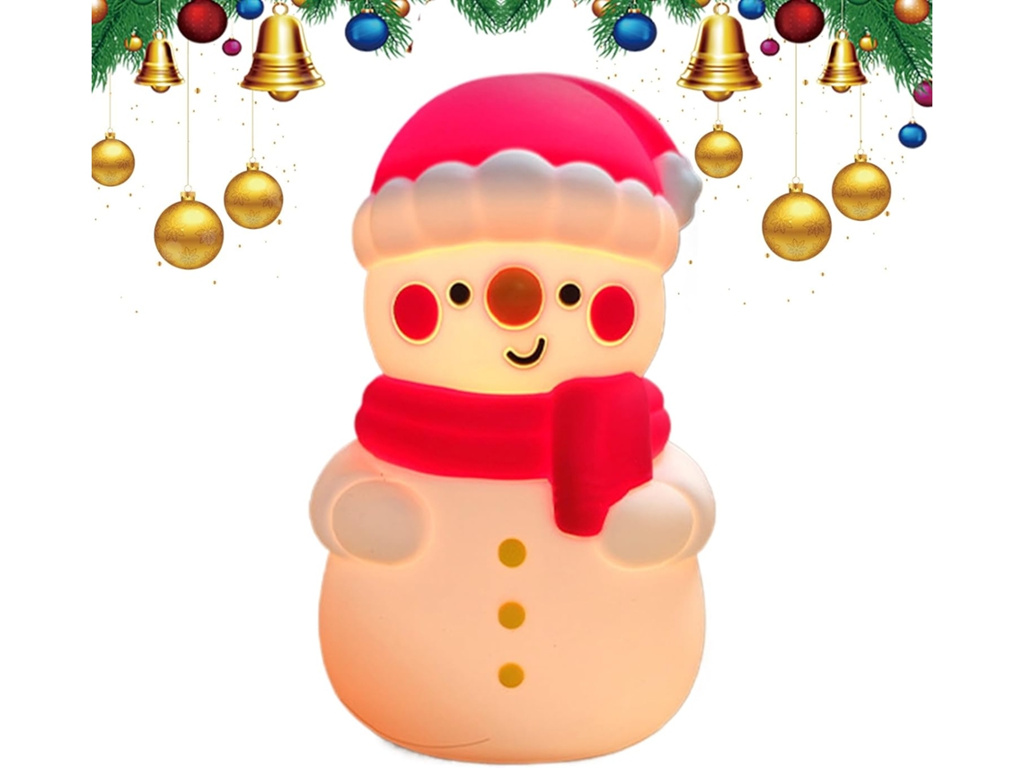 Luminária De Led Em Formato De Boneco De Neve, Luminária Natalina De Boneco De Neve Com Ampulheta | Gokoco