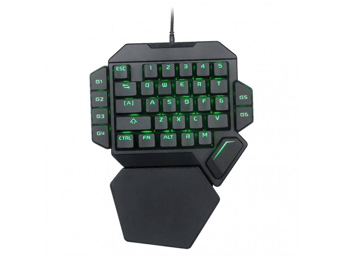Teclado Mecânico Portátil Para Jogos Com Led, Teclado Usb Com Fio Para A Mão Esquerda, 35 Teclas Everley891