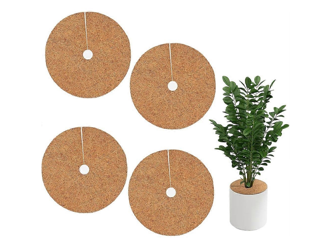 Anéis De Casca De Coco Para Jardim, 4 Unidades, 15,7 Polegadas, Retêm Umidade, Controlam Ervas Daninhas
