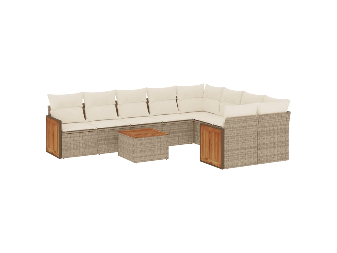 Garden Sofa Set, Garden Sofa Sets Vidaxl Bege Rattan / Vime (n/a)