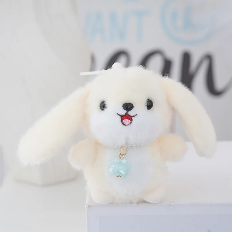 Chaveiro/pingente para Bolsa de Coelho Fofo de Orelhas Caídas de 13 Cm MDUG (branco)