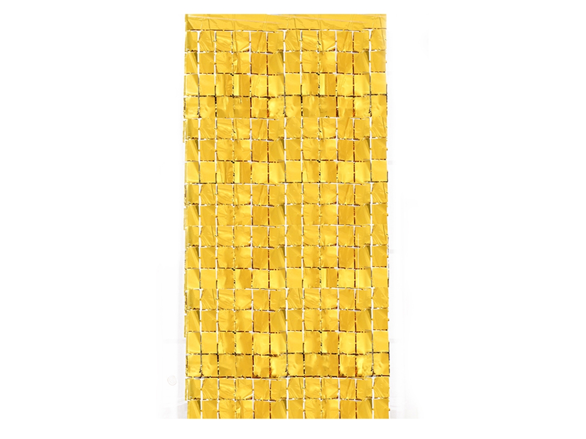 Decoração Cortina Chuva Quadrada 1x2m Dourada Worten