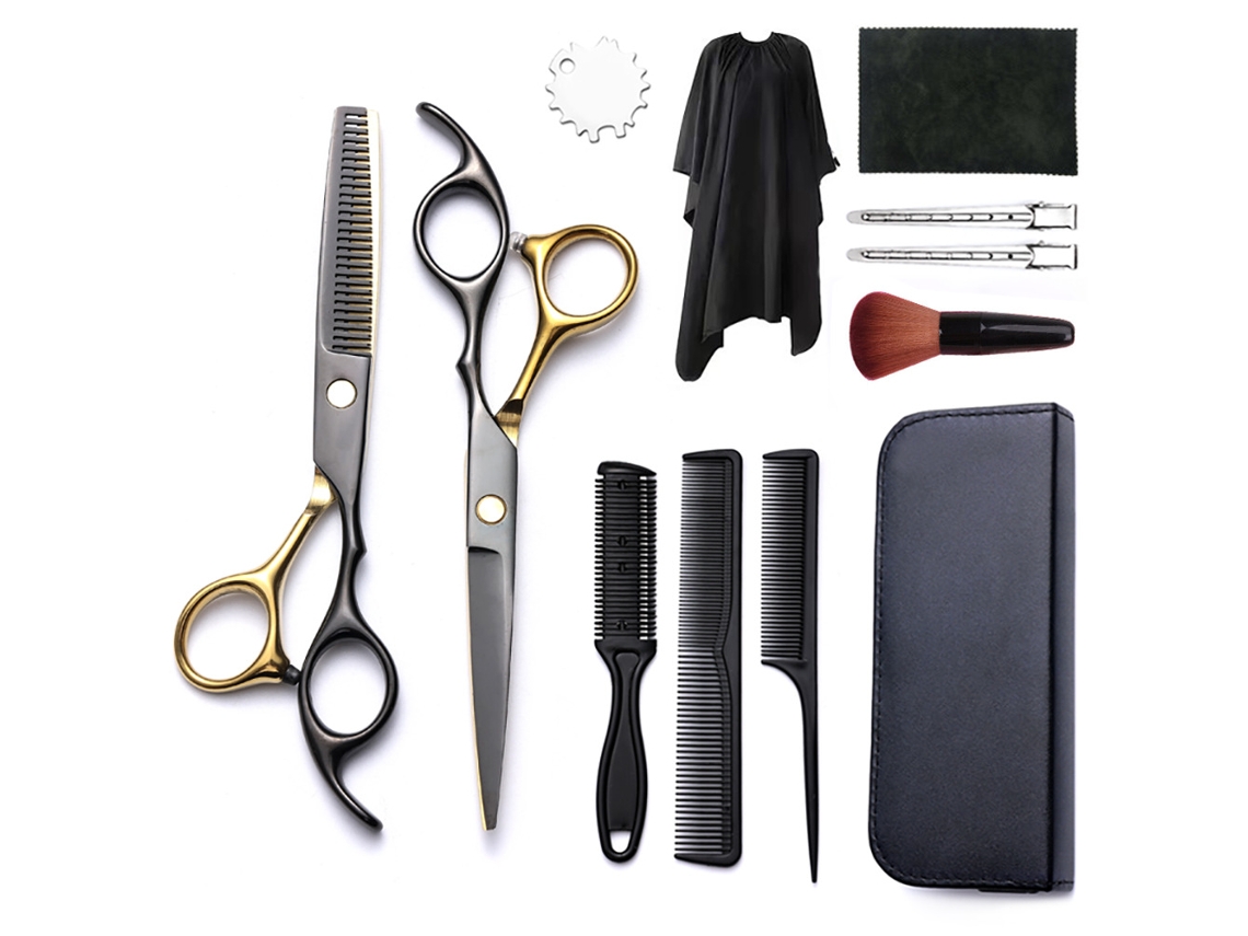 Kit De Tesoura De Corte Cabelo, 12pcs Ferramenta Profissional Para Corte De Cabelo, Para Cabeleireiros E Uso Doméstico Cuich