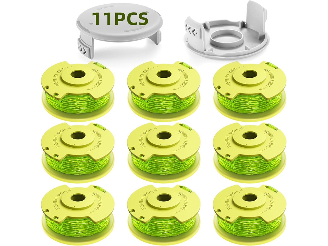 Pacote com 9 Carretéis de Fio com 2 Tampas Aparador de Grama para Ryobi Ac80rl3/ac14hca HENTEN HOME
