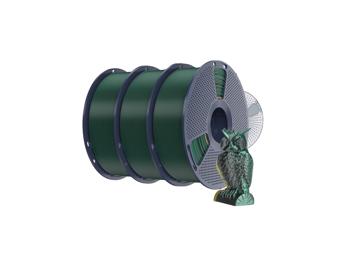 Filamento Para Impressora 3d, Efeito Bicolor, Durã¡vel E Flexã­vel, Verde Preto Oem