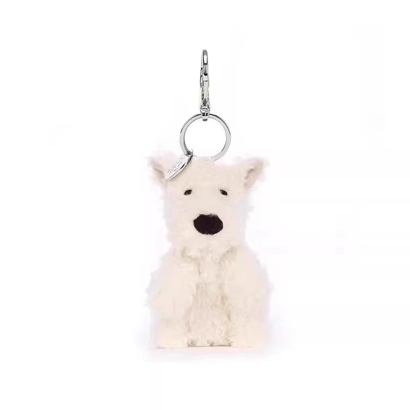 Chaveiro de Pelúcia Fofo, Pingente de Brinquedo Macio. Decoração para Bolsa. MDUG (cachorro Branco)