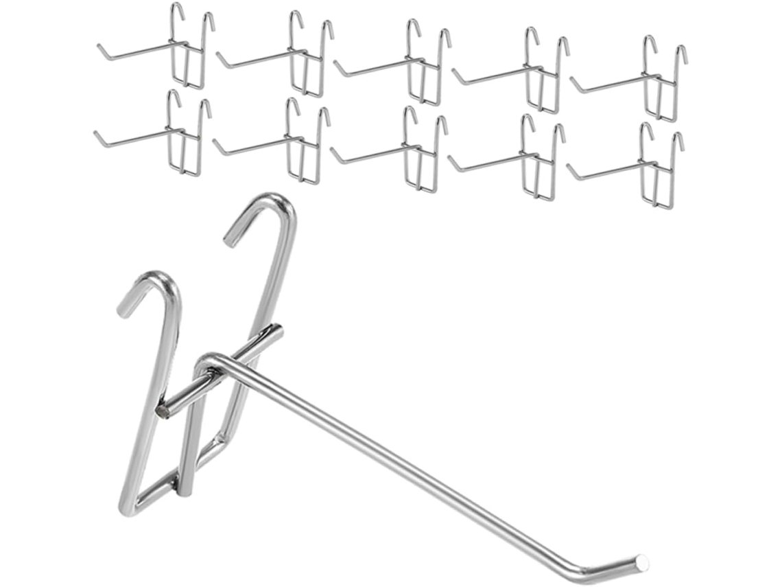 Ganchos de Ferro Prateados, Resistentes e Que Economizam Espaço, Pacote com 40 Unidades para Painéis de Parede. SFUSHOS