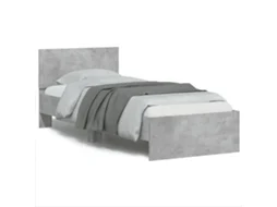 Estrutura de Cama com Cabeceira Derivados Madeira Cinza Cimento MAISON EXCLUSIVE