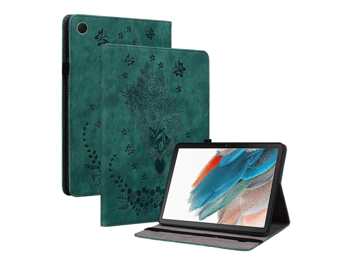 Capa de couro para tablet Webake com estampa de borboleta rosa