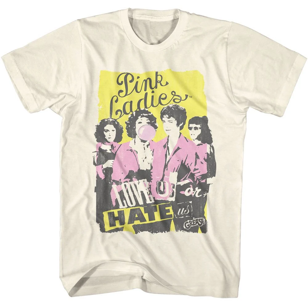 Rockinstone Grease Love Or Hate Natural T-shirt Size:l