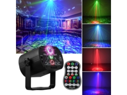 Luz De Festa Para Palco De Discoteca Dj, Luz Laser Led Ativada Por Som, Projetor Estroboscópico Rgb Com Controle Remoto Para Decorações De Natal E Hal